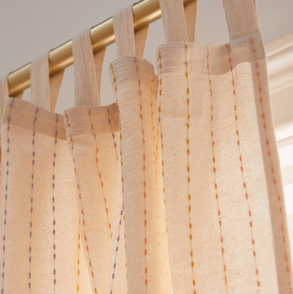 Discontinued UO Curtain Urban Outfitters Kantha Stitch Window Panel Pillow Cases - Picture 6 of 7